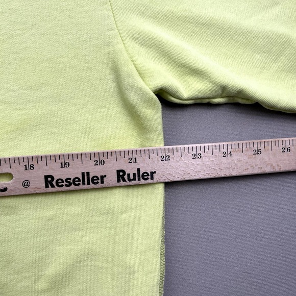 Acne Studios Sweatshirt Womens XXS Fluo Green Neon Yellow Stamp Logo Relaxed Fit - Picture 10 of 12